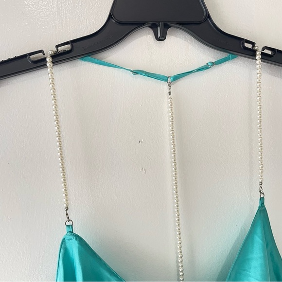 New! Victorias Secret Aquarius Blue Pearl Strap Cami top 37880 - Picture 4 of 9